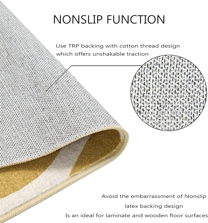 RoomTalks Cute Pink Nuresry Rug Washable, Boho Modern Contemporary Aesthetic - Image 3