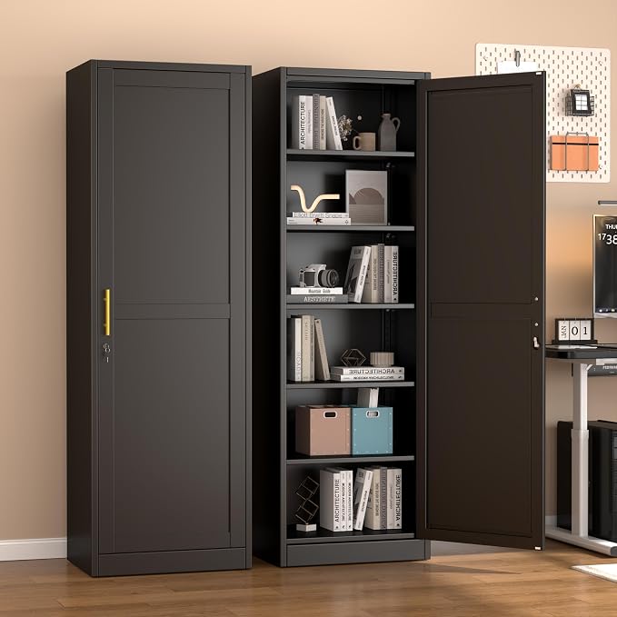 Ckzbx Metal Locker Tall Narrow Storage Cabinet, Gym Home Office, Entryway and - Image 6