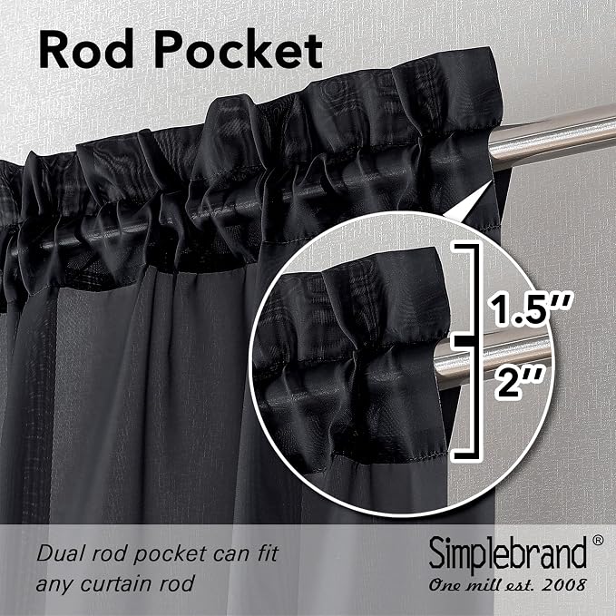Simplebrand Black Valances 14 Inches Long - Image 2