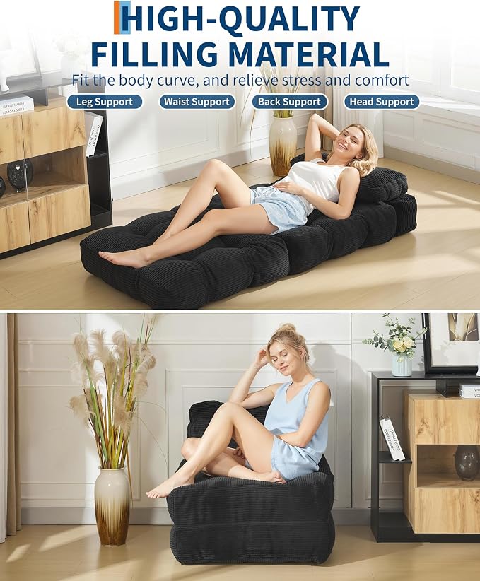 Folding Sofa Bed, 1 Person Sleeper Sofa - Image 5