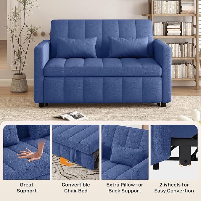 Nebuaegis Sleeper Sofa Bed, 3-in-1 Convertible Pull Out Couch - Image 4