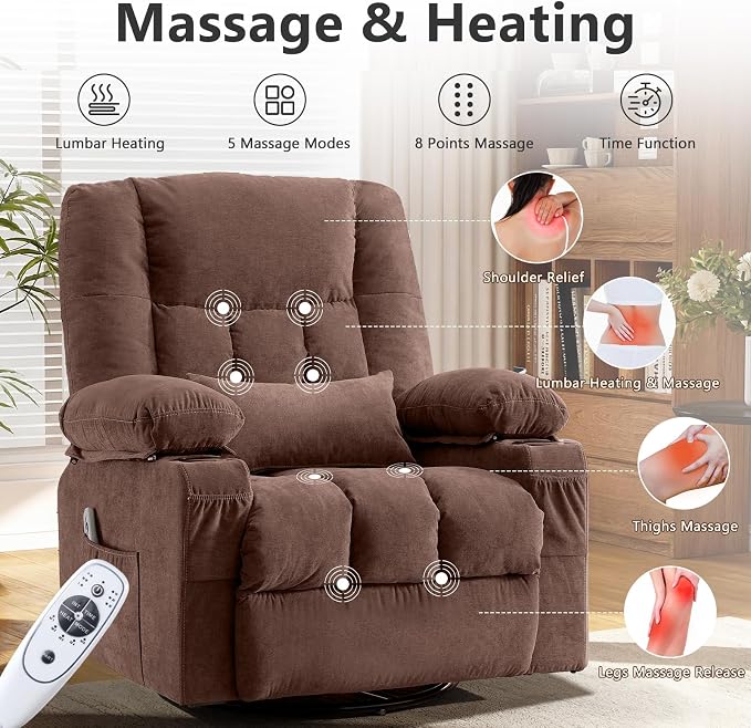 Swivel Rocker Recliner Chair - Image 4
