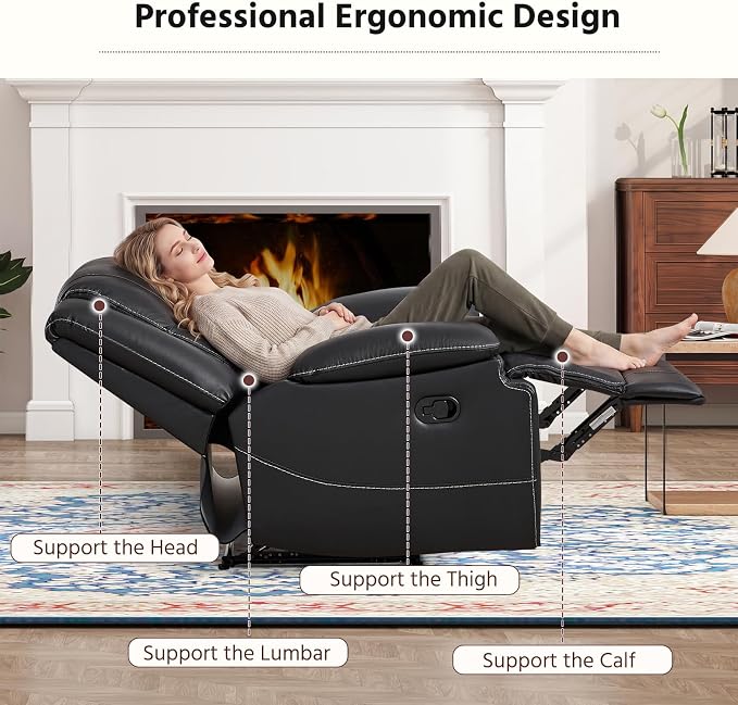 ANJ Premium Genuine Manual Reclining Sofa Set, Included Manul Recliner Chair - Image 6