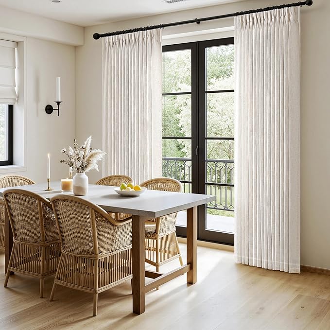 MIULEE Pinch Pleated Thick Linen Curtains 84 Inches Long 2 Panels - Image 3