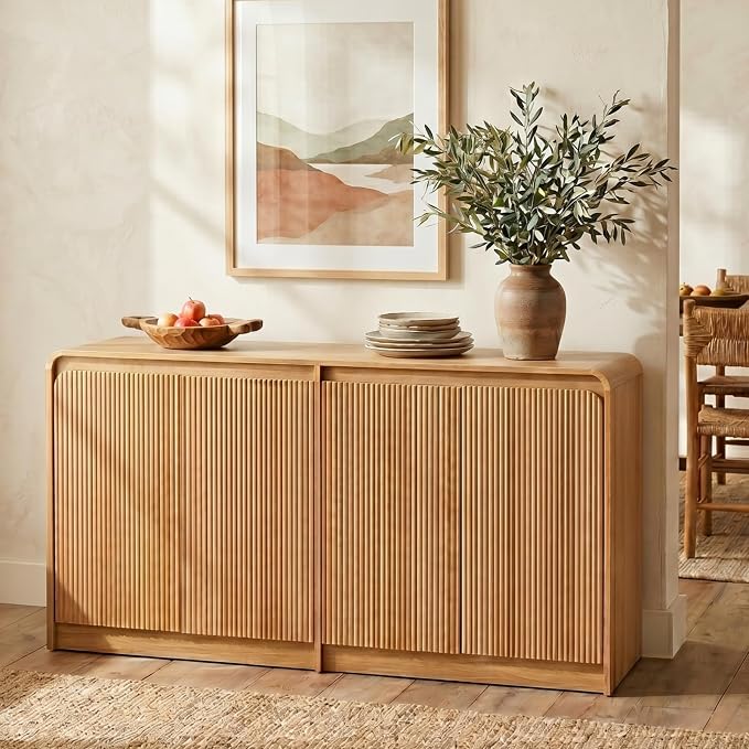 FURSUN 61" Modern Fluted Sideboard by FURSUN