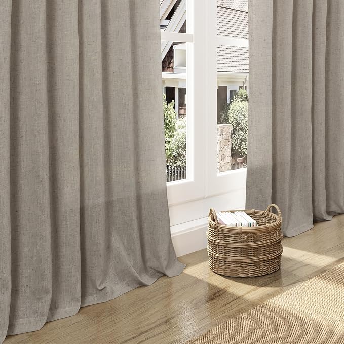 Nanspring Grey Beige Curtains 90 Inches Long - Image 5