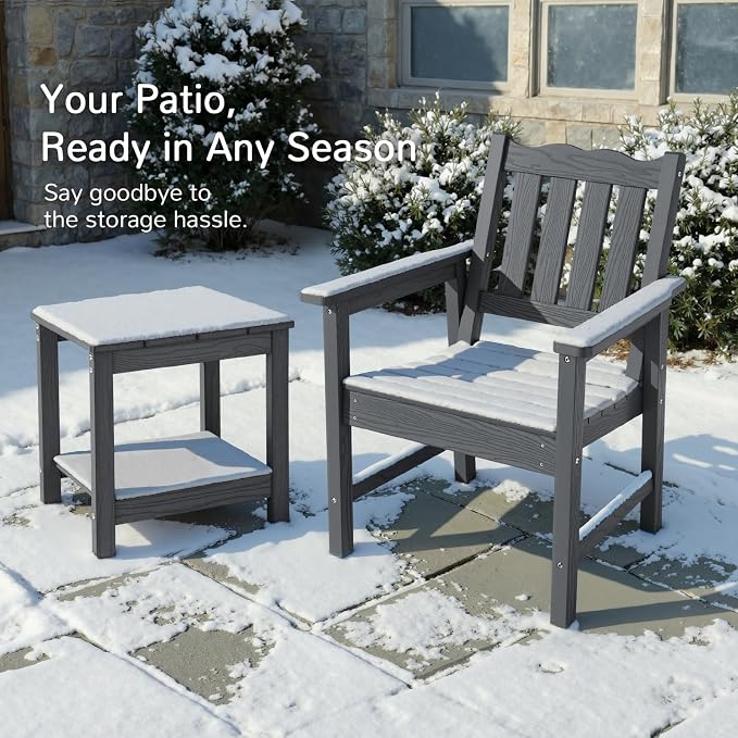 Stoog 3 Piece Patio Dining Sets, All-Weather Outdoor Chairs Set of 2 - Image 6
