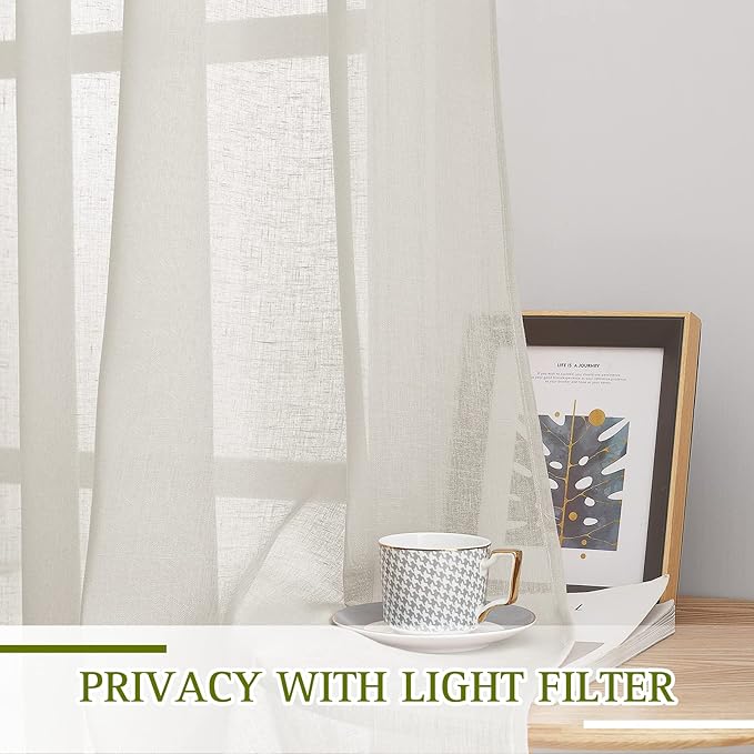 NICETOWN Natural Linen Curtains - Image 3