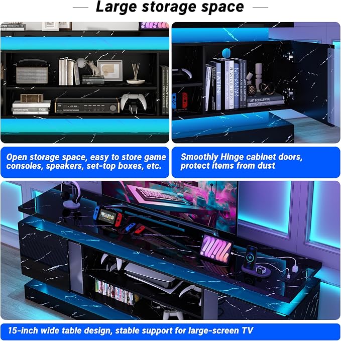 chartustriable 71IN LED TV Stands w/Power Outlet - Image 4
