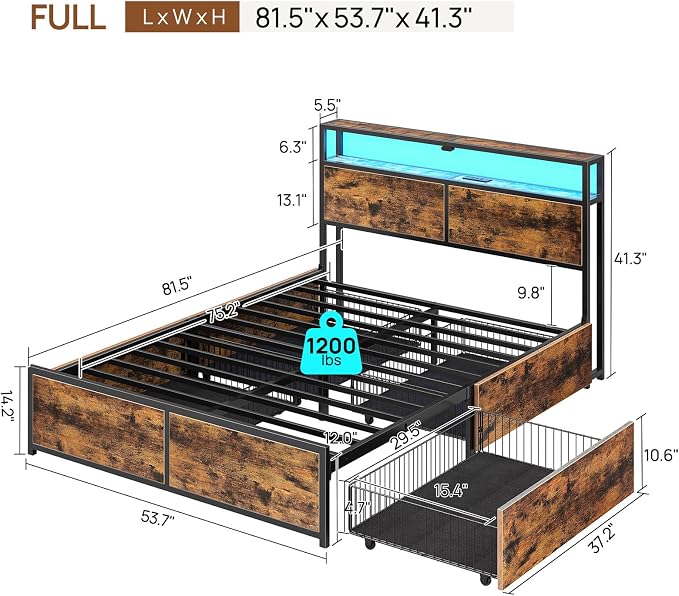 Rolanstar Full Size Bed Frame - Image 2