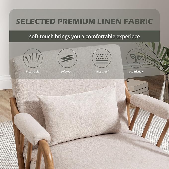 INZOY Mid Century Modern Accent Chair - Image 7