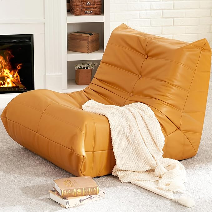 Hobestluk Giant Bean Bag Chair Lazy Floor Sofa, Memory Foam Fireside Sofa by YourHomeDeservesMore