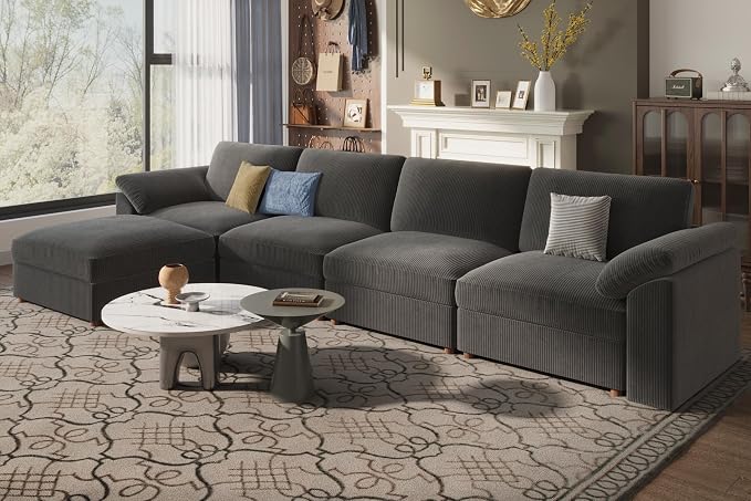 EASE MOOSE Sectional Modular Sofa, Oversized L Shape Sectional Couch Wide Deep - Image 4