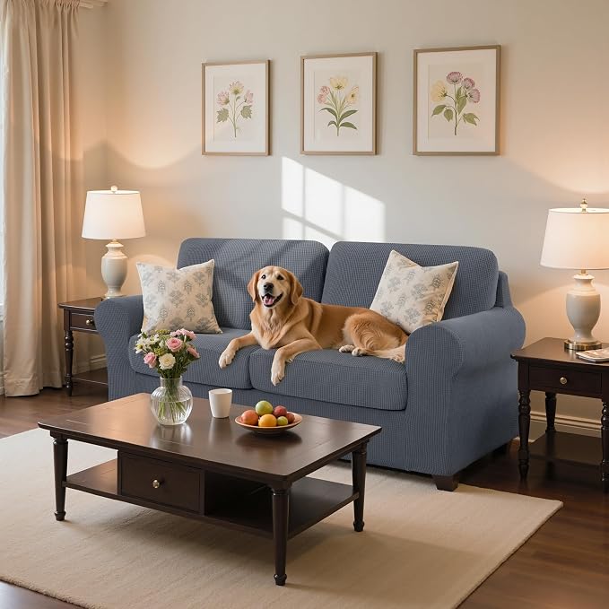SUBRTEX 5 Piece Stretch Loveseat Slipcover, Couch Cover - Image 8