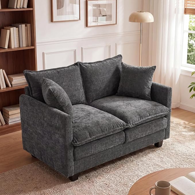 Loveseat Sofa Cloud Sofa Couch 50'', Modern Loveseats 2 Seat Couch 27" Deep Seat by MUDANT