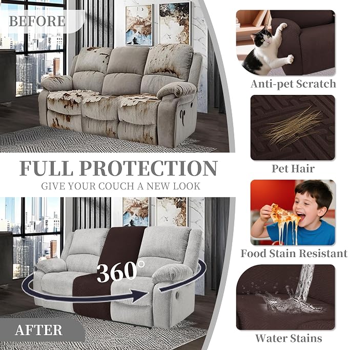 100% Waterproof Sectional Recliner Couch Covers - Image 6