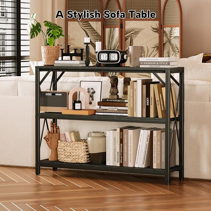 Homeiju Entry Table 40" Width, 3-Tier Entryway Table - Image 2