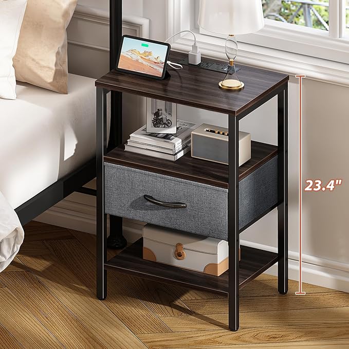 SUPERJARE Nightstand Set of 2, Bed Side Tables - Image 4