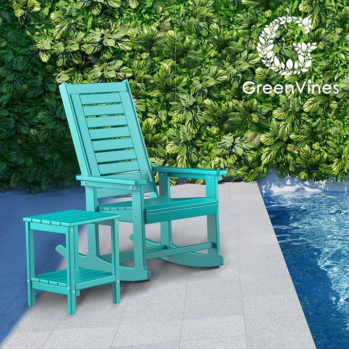 GREENVINES Outdoor Rocking Chairs | Set of 4 | Porch Rocker | HDPE Plastic | - Image 2
