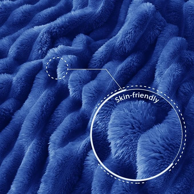 Exclusivo Mezcla King Size Flannel Fleece Blanket, Super Soft Striped Jacquard - Image 5