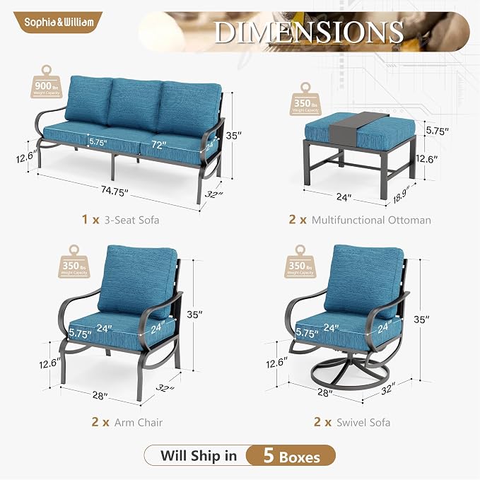 Sophia & William Patio Furniture Sets - Image 8