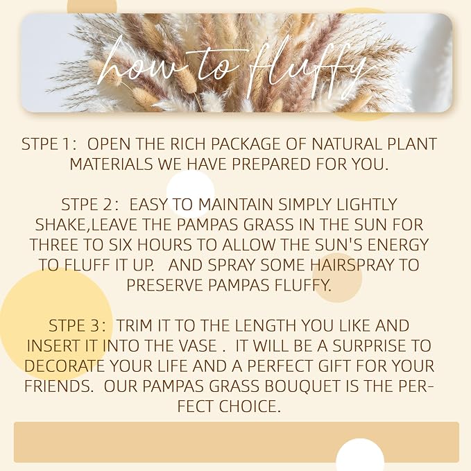 Natural Pampas Grass Mix Bouquet | Dried Pampas Bouquet - Image 5