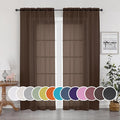 OWENIE Sheer Curtains 63 inch Length 2 Panels Set, Rod Pocket Voile Fimly Sheer by OWENIE