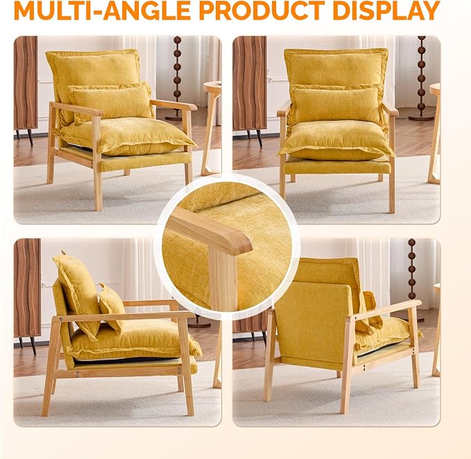 VINGLI Mid-Century Modern Cloud Accent Armchair - Image 3