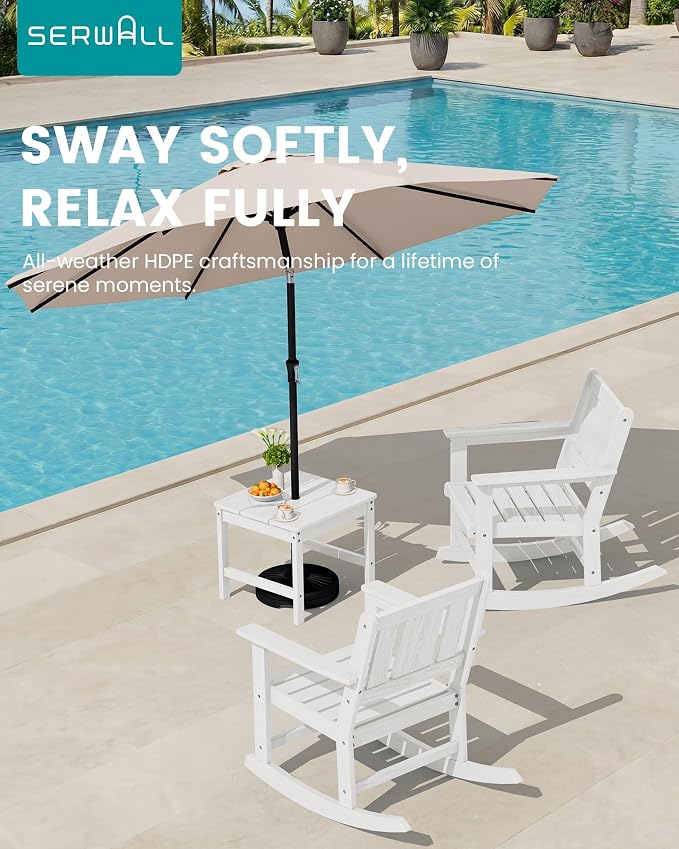 SERWALL Outdoor Rocking Chairs Set of 2 - Image 9