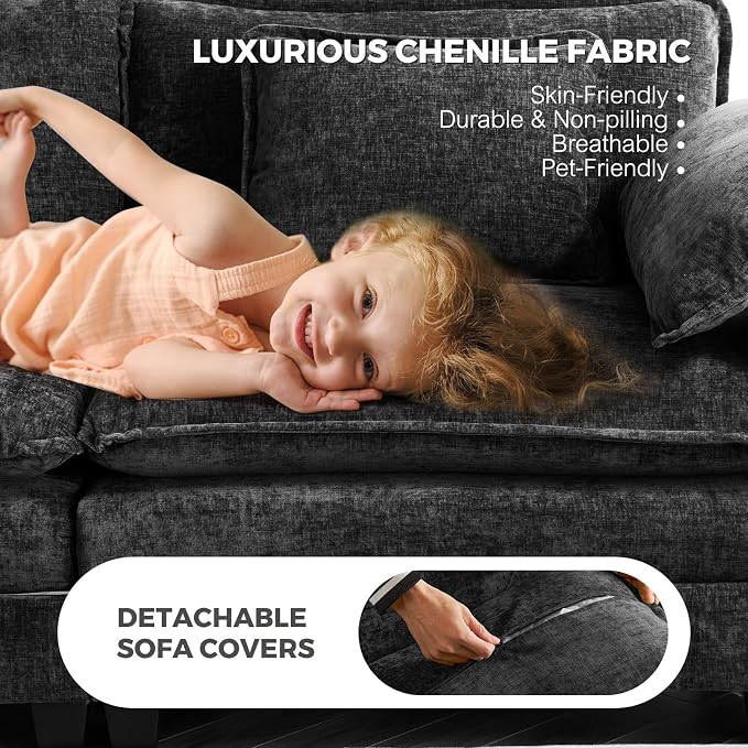 ELUCHANG Oversized 113" Modular Sectional Sofa, Comfy Cloud Couch, L Shaped - Image 4