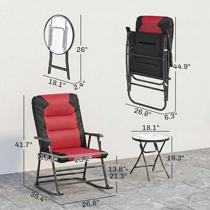 Outsunny 3 Piece Outdoor Patio Furniture Set - Image 7
