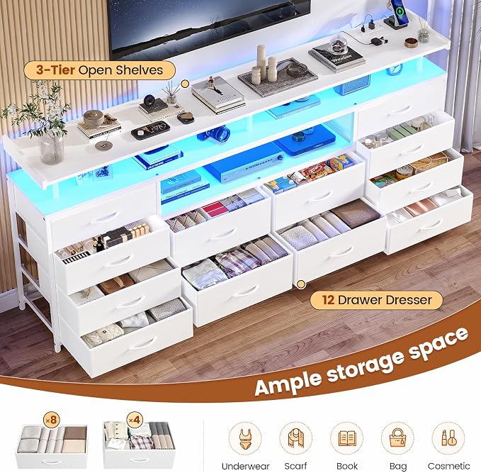 BTHFST 12 Drawers TV Stand Dresser - Image 5