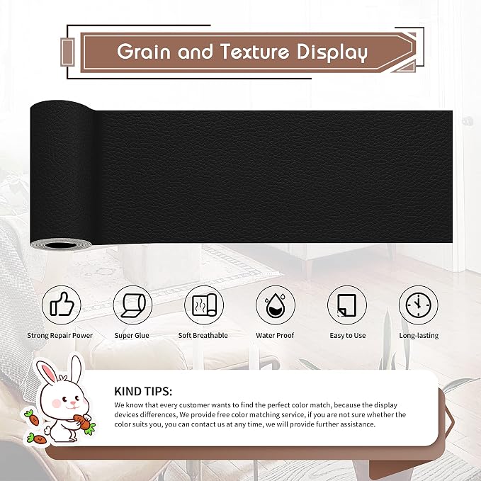 KING MOUNTAIN Leather Repair Patch, 4 x 63 Inches self Adhesive Leather Repair - Image 2