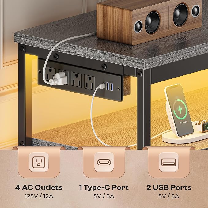 Huuger LED TV Stand for Bedroom, 55 Inch Fabric Dresser - Image 5