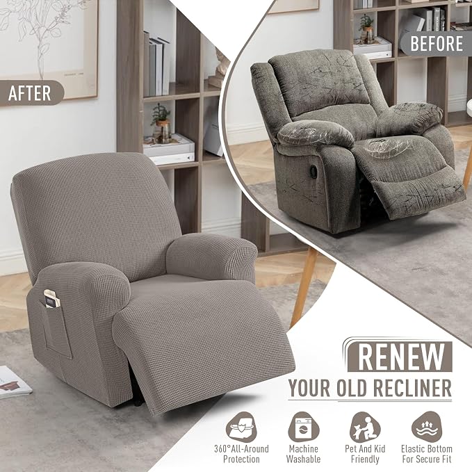 TAOCOCO Oversized Recliner Chair Covers, 1 Seater Streach Recliner Covers Soft - Image 5