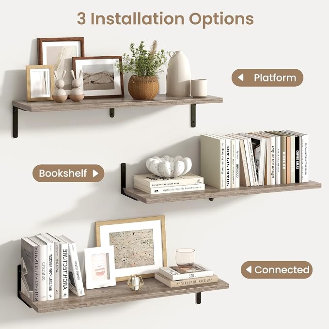 Fun Memories Deep Floating Shelves, 32W x 8D Floating Shelves Set of 2 - Image 5