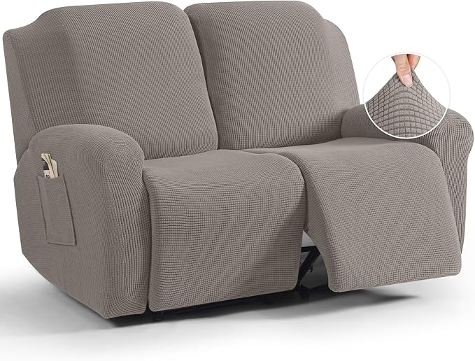 TAOCOCO Recliner Loveseat Slipcover, 6 Pieces Dual Recliner Sofa Covers by TAOCOCO