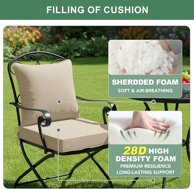 Summsun Patio Chair Cushions 22 x 22 Inch, Water Resistant Backrest Pillow and - Image 4