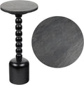JONATHAN Y Turner 24.5" Black Mango Wood Round Drink Table, Tall Pedestal by JONATHANY