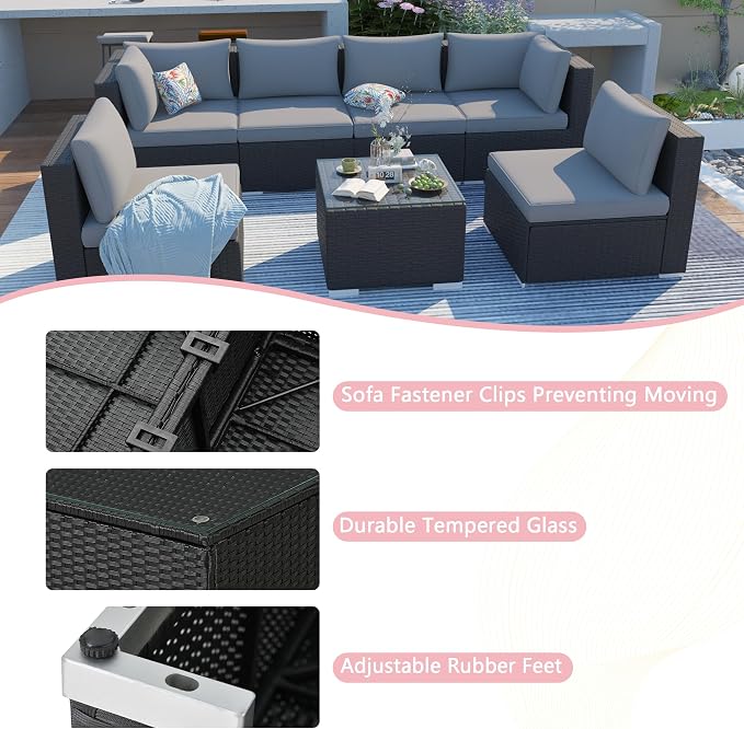 7 Pieces Patio Furniture Set - Image 4