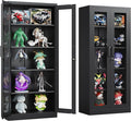 Metal Storage Cabinet with Lock and Glass Doors, Glass Display Cabinet by SISESOL