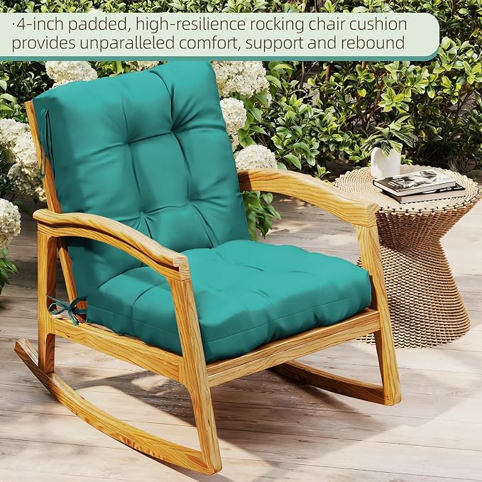 Outdoor Chair Cushion, High Back Soft Seat Pad - Image 3