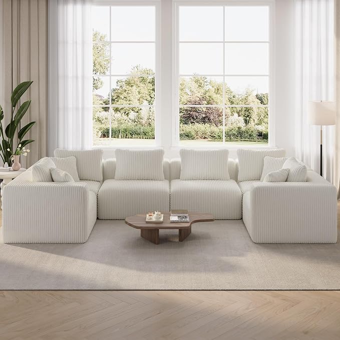 Novilla 141" Modular Sectional Sofa, Modern Cloud Sectional Couch by Novilla