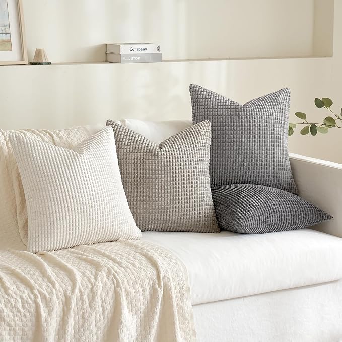 MIULEE Timeless Neutral Pillow Covers 20x20 Inch Set of 4 Mid Century Modern - Image 2