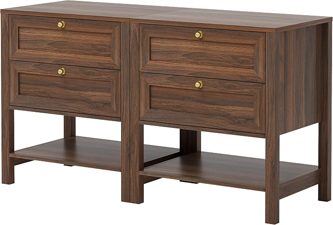 EYYTHUNG Brown Nightstand Set of 2, Wooden Farmhouse Floor Night Stand - Image 8