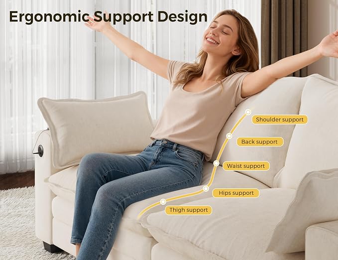 MapleGrace 80" Cloud Loveseat Sofa - Image 3