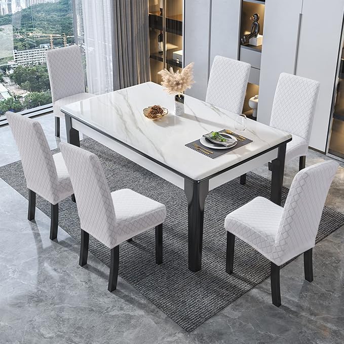 Genina Waterproof Chair Covers for Dining Room, Stretch Jacquard Dining Chair - Image 6
