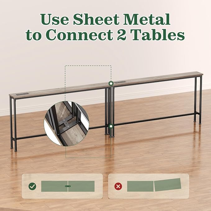 SUPERJARE 102.4 Inch Sofa Table - Image 9