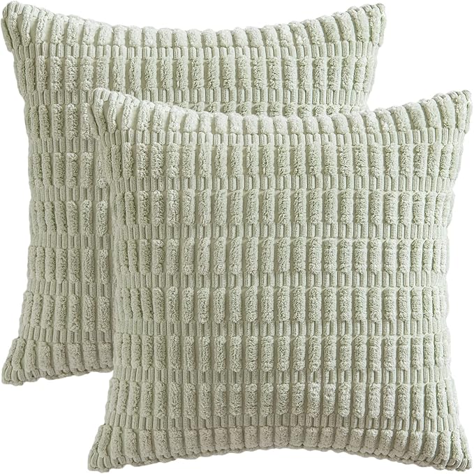 MIULEE Pack of 2 Spring Corduroy Decorative Throw Pillow Covers 16x16 Inch Soft - Image 6