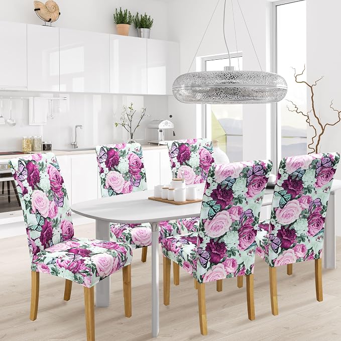 BIETYONE Stretch Dining Chair Covers Set of 2, Soft Removable Washable Kitchen - Image 2